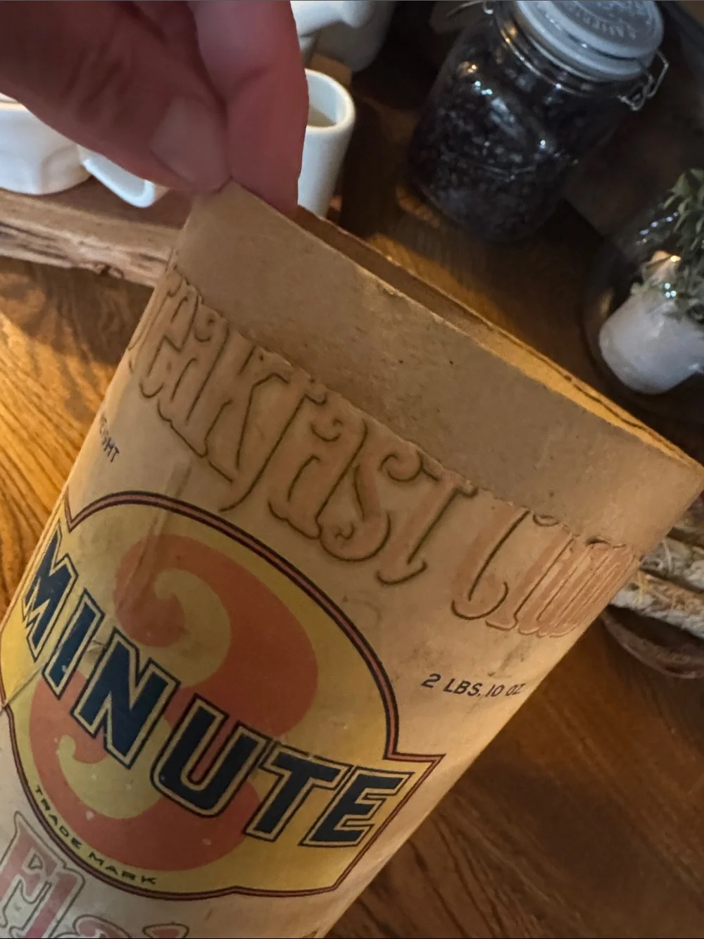 3 Minute Oat Flakes Cereal Breakfast Canister - Vintage-South Dakota-Farmhouse